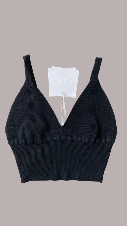 Čierny strečový crop top PLEIN